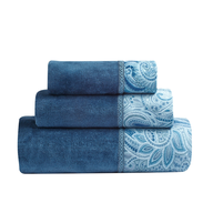closeout blue flower towels